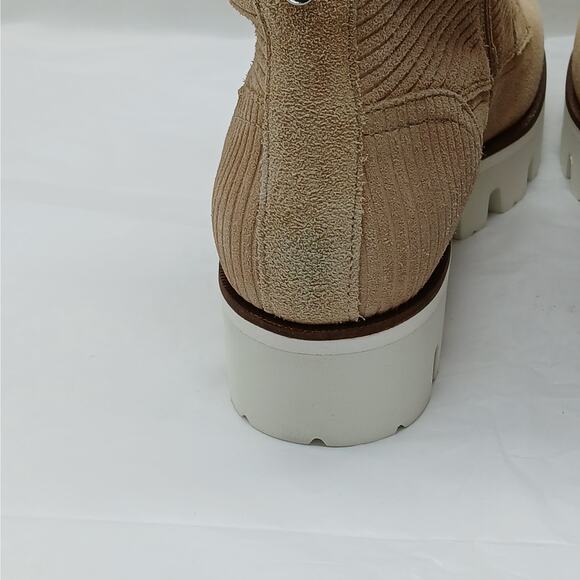 Aquatalia Myla Corduroy Suede Combat Boots Womens 8.5 Tan Gorpcore Hiking Grunge - Picture 13 of 13